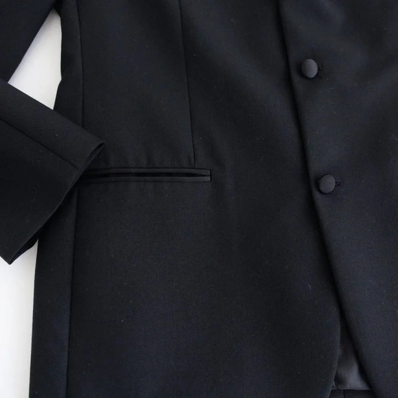 Alfred Sung Black Tuxedo Matching Set Adjustable waist on  the pants Size 42R - Picture 12 of 16